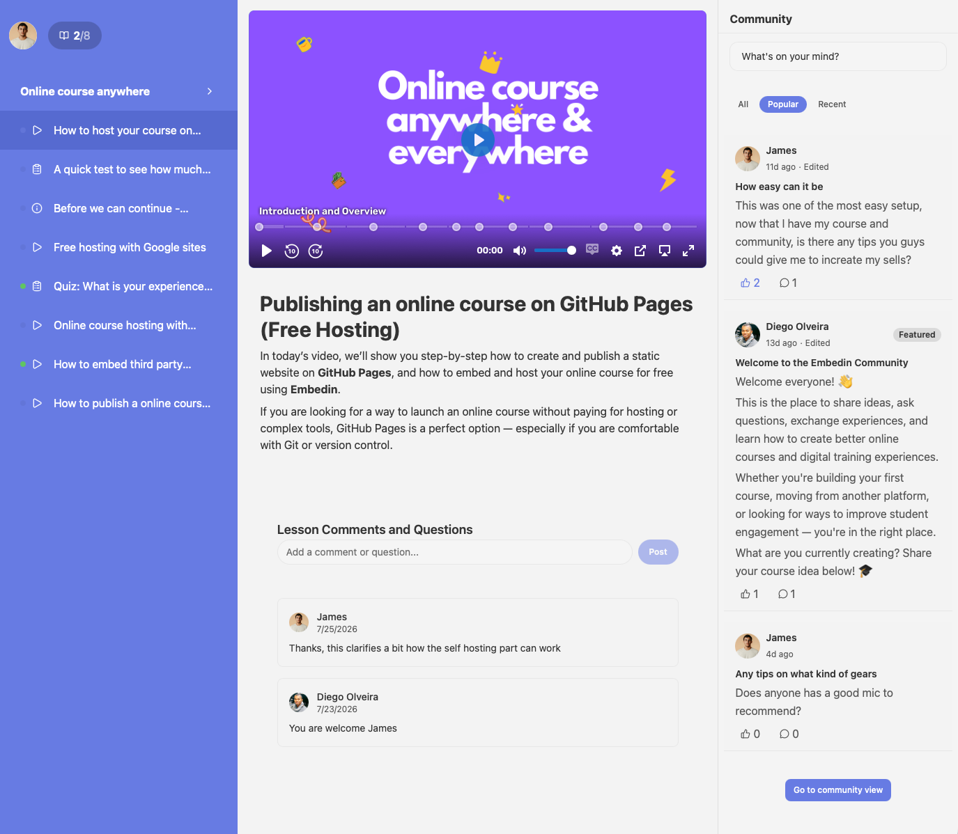 How to Enable Community for Your Online Course